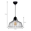 Φωτιστικό οροφής Arezzo Megapap E27 μεταλλικό μονόφωτο χρώμα μαύρο Ø30x75εκ.