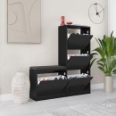 Παπουτσοθήκη μελαμίνης Dude Megapap χρώμα μαύρο 104,8x26x118,5εκ.