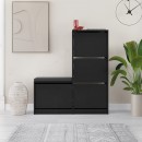 Παπουτσοθήκη μελαμίνης Dude Megapap χρώμα μαύρο 104,8x26x118,5εκ.