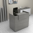 Γραφείο reception Lemmon Megapap χρώμα γκρι σκυροδέματος 120x70x110εκ.