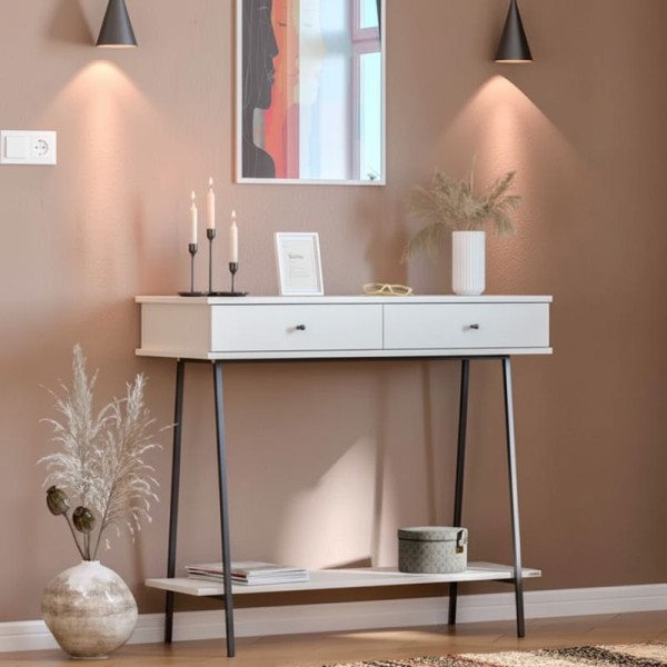 Κονσόλα Elite Megapap χρώμα λευκό του πάγου 100x40x88εκ.