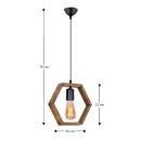 Φωτιστικό οροφής Esela Megapap E27 ξύλινο μονόφωτο χρώμα φυσικό 26x4x70εκ.