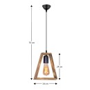 Φωτιστικό οροφής Esela Megapap E27 ξύλινο μονόφωτο χρώμα φυσικό 24x4x70εκ.