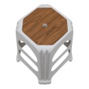 Σκαμπώ πολυπροπυλενίου στοιβαζόμενο Desia Megapap χρώμα λευκό 37x37x45εκ.