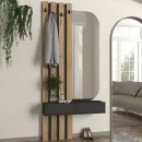 Έπιπλο εισόδου Reyas Megapap χρώμα ανθρακί - sepet oak 90x27x205,6εκ.