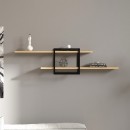 Ραφιέρα τοίχου Mone Megapap χρώμα sapphire oak - μαύρο 120x18x30εκ.