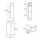 Ντουλάπι μπάνιου Paper Megapap χρώμα λευκό 17x42x66εκ.