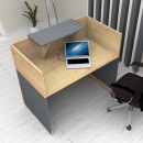 Γραφείο reception Lemmon Megapap χρώμα φυσικό οξιάς - ανθρακί 120x70x110εκ.