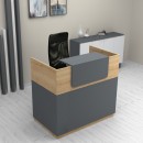 Γραφείο reception Lemmon Megapap χρώμα φυσικό οξιάς - ανθρακί 120x70x110εκ.