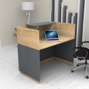 Γραφείο reception Lemmon Megapap χρώμα φυσικό οξιάς - ανθρακί 120x70x110εκ.