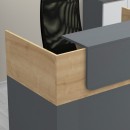 Γραφείο reception Lemmon Megapap χρώμα φυσικό οξιάς - ανθρακί 120x70x110εκ.