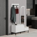 Έπιπλο εισόδου Mila Megapap με κρεμάστρα χρώμα λευκό 120x37x171,6εκ.