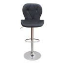 Σκαμπό μπαρ Dolores Megapap με ρυθμιζόμενο ύψος PU μαύρο - βάση χρωμίου 45,5x38x89/109εκ. | Σετ 2 τεμ