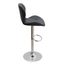 Σκαμπό μπαρ Dolores Megapap με ρυθμιζόμενο ύψος PU μαύρο - βάση χρωμίου 45,5x38x89/109εκ. | Σετ 2 τεμ