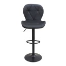 Σκαμπό μπαρ Dolores Megapap με ρυθμιζόμενο ύψος PU μαύρο - βάση μαύρο ματ 45,5x38x89/109εκ. | Σετ 2 τεμ