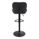 Σκαμπό μπαρ Dolores Megapap με ρυθμιζόμενο ύψος PU μαύρο - βάση μαύρο ματ 45,5x38x89/109εκ. | Σετ 2 τεμ