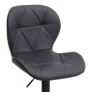 Σκαμπό μπαρ Dolores Megapap με ρυθμιζόμενο ύψος PU μαύρο - βάση μαύρο ματ 45,5x38x89/109εκ. | Σετ 2 τεμ