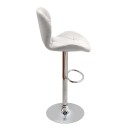 Σκαμπό μπαρ Dolores Megapap με ρυθμιζόμενο ύψος PU λευκό - βάση χρωμίου 45,5x38x89/109εκ. | Σετ 2 τεμ