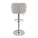 Σκαμπό μπαρ Dolores Megapap με ρυθμιζόμενο ύψος PU λευκό - βάση χρωμίου 45,5x38x89/109εκ. | Σετ 2 τεμ