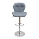 Σκαμπό μπαρ Dolores Megapap με ρυθμιζόμενο ύψος PU γκρι - βάση χρωμίου 45,5x38x89/109εκ. | Σετ 2 τεμ