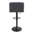 Σκαμπό μπαρ Carmelo Megapap με ρυθμιζόμενο ύψος PU μαύρο - βάση μαύρο ματ 45x42x90/113εκ. | Σετ 2 τεμ