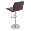 Σκαμπό μπαρ Carmelo Megapap με ρυθμιζόμενο ύψος PU καφέ - βάση χρωμίου 45x42x90/113εκ. | Σετ 2 τεμ