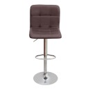 Σκαμπό μπαρ Carmelo Megapap με ρυθμιζόμενο ύψος PU καφέ - βάση χρωμίου 45x42x90/113εκ. | Σετ 2 τεμ