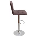 Σκαμπό μπαρ Carmelo Megapap με ρυθμιζόμενο ύψος PU καφέ - βάση χρωμίου 45x42x90/113εκ. | Σετ 2 τεμ