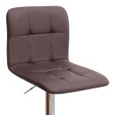 Σκαμπό μπαρ Carmelo Megapap με ρυθμιζόμενο ύψος PU καφέ - βάση χρωμίου 45x42x90/113εκ. | Σετ 2 τεμ