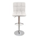 Σκαμπό μπαρ Carmelo Megapap με ρυθμιζόμενο ύψος PU λευκό - βάση χρωμίου 45x42x90/113εκ. | Σετ 2 τεμ