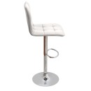 Σκαμπό μπαρ Carmelo Megapap με ρυθμιζόμενο ύψος PU λευκό - βάση χρωμίου 45x42x90/113εκ. | Σετ 2 τεμ