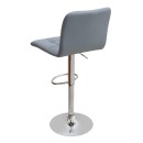 Σκαμπό μπαρ Carmelo Megapap με ρυθμιζόμενο ύψος PU γκρι - βάση χρωμίου 45x42x90/113εκ. | Σετ 2 τεμ