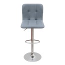 Σκαμπό μπαρ Carmelo Megapap με ρυθμιζόμενο ύψος PU γκρι - βάση χρωμίου 45x42x90/113εκ. | Σετ 2 τεμ