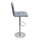 Σκαμπό μπαρ Carmelo Megapap με ρυθμιζόμενο ύψος PU γκρι - βάση χρωμίου 45x42x90/113εκ. | Σετ 2 τεμ