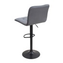Σκαμπό μπαρ Carmelo Megapap με ρυθμιζόμενο ύψος βελούδο γκρι - βάση μαύρο ματ 45x42x90/113εκ. | Σετ 2 τεμ