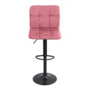 Σκαμπό μπαρ Carmelo Megapap με ρυθμιζόμενο ύψος βελούδο σάπιο μήλο - βάση μαύρο ματ 45x42x90/113εκ. | Σετ 2 τεμ