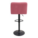 Σκαμπό μπαρ Carmelo Megapap με ρυθμιζόμενο ύψος βελούδο σάπιο μήλο - βάση μαύρο ματ 45x42x90/113εκ. | Σετ 2 τεμ