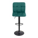 Σκαμπό μπαρ Carmelo Megapap με ρυθμιζόμενο ύψος βελούδο κυπαρισσί - βάση μαύρο ματ 45x42x90/113εκ. | Σετ 2 τεμ