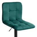 Σκαμπό μπαρ Carmelo Megapap με ρυθμιζόμενο ύψος βελούδο κυπαρισσί - βάση μαύρο ματ 45x42x90/113εκ. | Σετ 2 τεμ