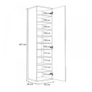 Ντουλάπα ρούχων - παπουτσοθήκη Visla Megapap μονόφυλλη με καθρέπτη χρώμα φυσικό οξιάς 45x36x187εκ.