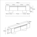 Έπιπλο τηλεόρασης Haven Megapap χρώμα travertine 180x30x50εκ.