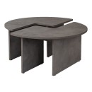 Τραπεζάκι σαλονιού σετ 2 τμχ Moira Megapap χρώμα γκρι σκυροδέματος Ø90x41εκ.