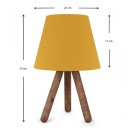 Φωτιστικό επιτραπέζιο Lander Megapap E27 ύφασμα Pvc - ξύλο χρώμα κίτρινο - καφέ 22x17x33εκ.