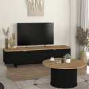 Έπιπλο τηλεόρασης Bohema Megapap χρώμα μαύρο - sepet oak 180x47x45,6εκ.