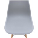 Καρέκλα τραπεζαρίας Nova Megapap PP γκρι - ξύλινο φυσικό πόδι 46x51x80εκ. | Σετ 4 τεμ