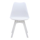 Καρέκλα τραπεζαρίας Viva Megapap PP - PU λευκό - ξύλινο λευκό πόδι 48,5x54x80εκ.