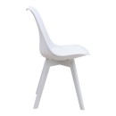 Καρέκλα τραπεζαρίας Viva Megapap PP - PU λευκό - ξύλινο λευκό πόδι 48,5x54x80εκ.
