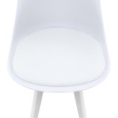 Καρέκλα τραπεζαρίας Viva Megapap PP - PU λευκό - ξύλινο λευκό πόδι 48,5x54x80εκ.