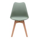 Καρέκλα τραπεζαρίας Viva Megapap PP - PU φυστικί - ξύλινο φυσικό πόδι 48,5x54x80εκ.