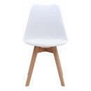 Καρέκλα τραπεζαρίας Viva Megapap PP - PU λευκό - ξύλινο φυσικό πόδι 48,5x54x80εκ.